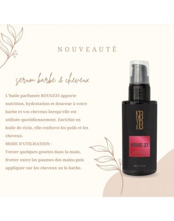 Huile parfumée barbe et cheveux - Senteur Rouge 33 