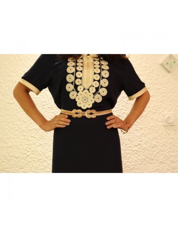 Ceinture dorée décoration boucles croisées 