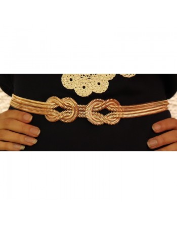 Ceinture dorée décoration boucles croisées 