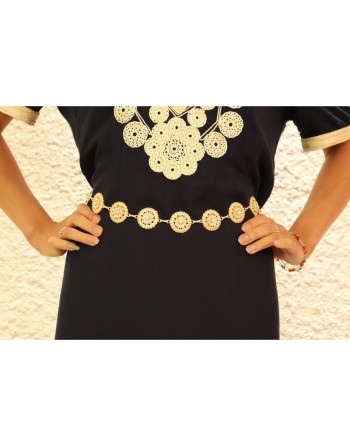 Ceinture dorée à médaillons strass 