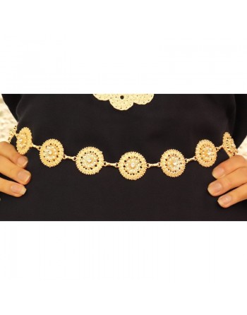 Ceinture dorée à médaillons strass 