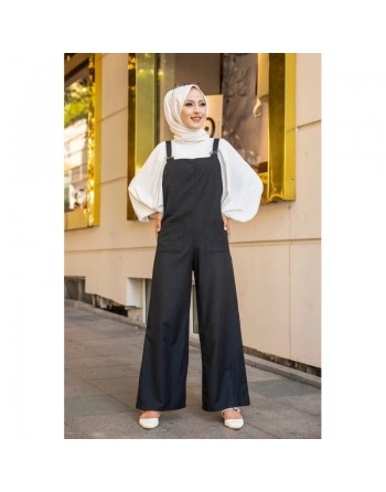 Salopette large - Combinaison pour femme (Mode Musulmane) - Couleur noir 