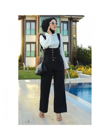 Salopette moderne (Vetement tendance pour femme voilée) - Couleur Noir 