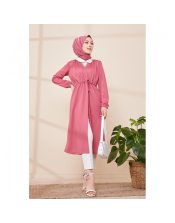 Cardigan pour femme (Boutique Mode Musulmane Hijab en Ligne France) - Couleur rose 