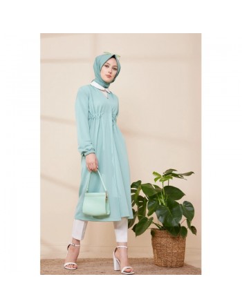 Cardigan à lacets (Boutique Musulmane Hijab en Ligne France) - Couleur menthe 