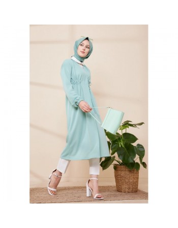 Cardigan à lacets (Boutique Musulmane Hijab en Ligne France) - Couleur menthe 