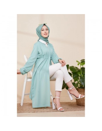 Cardigan à lacets (Boutique Musulmane Hijab en Ligne France) - Couleur menthe 