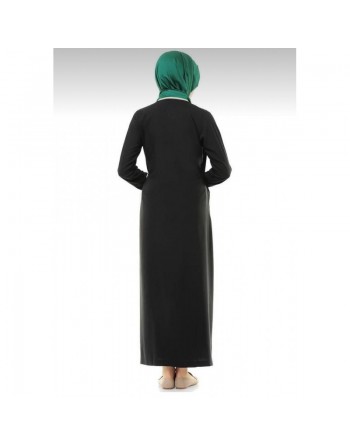 Kimono pour femme (Vêtement adapté pour hidjab) - Couleur noir 