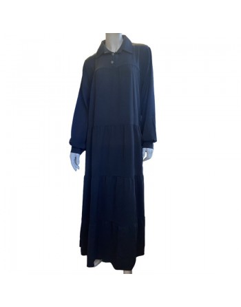 Robe longue évasée et ample pour femme - Couleur Noir 