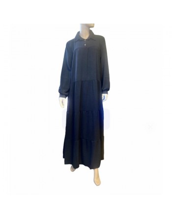 Robe longue évasée et ample pour femme - Couleur Noir 