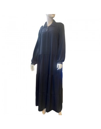 Robe longue évasée et ample pour femme - Couleur Noir 
