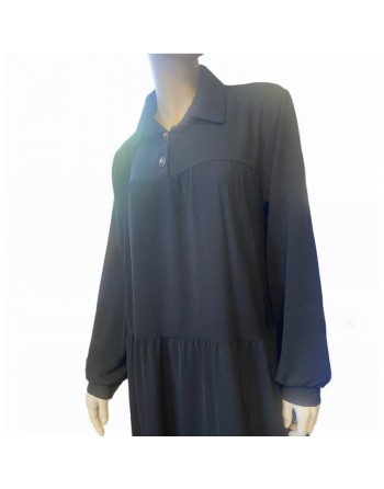 Robe longue évasée et ample pour femme - Couleur Noir 