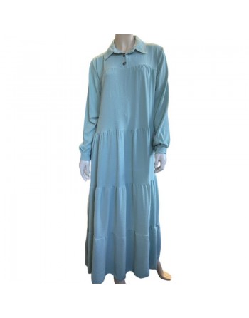 Robe longue évasée et ample pour femme - Couleur Vert pastel 
