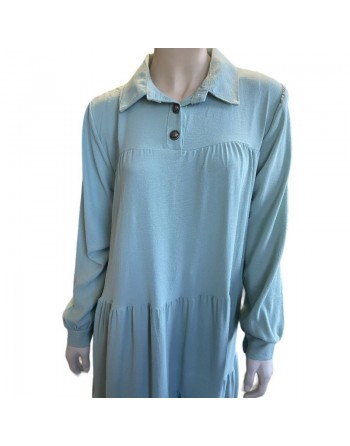 Robe longue évasée et ample pour femme - Couleur Vert pastel 