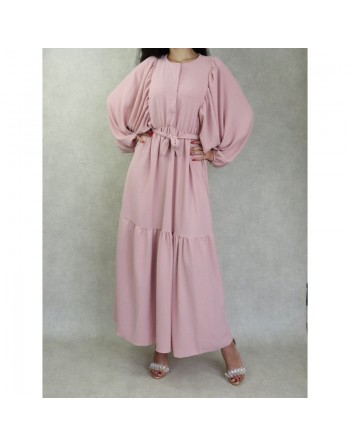 Robe tendance longue et ample pour femme - Couleur Rose 