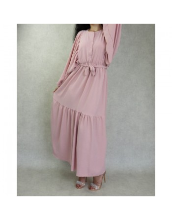 Robe tendance longue et ample pour femme - Couleur Rose 