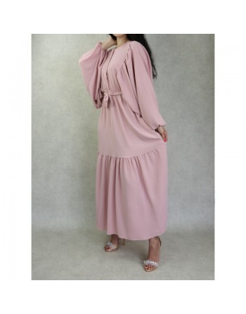 Robe tendance longue et ample pour femme - Couleur Rose 