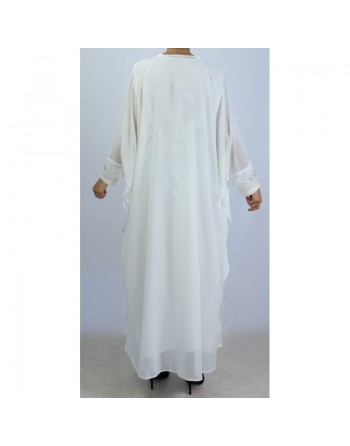 Robe de soirée orientale avec effet papillon décorée de broderies et de strass - Robes pour femmes 