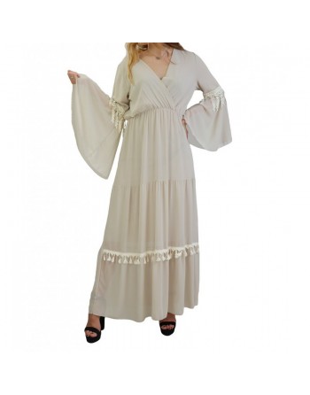 Robe longue cache-coeur pour femme - Plusieurs couleurs disponibles 