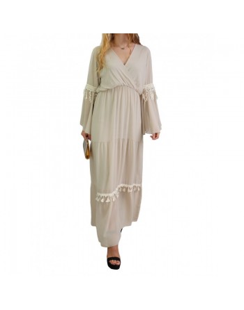 Robe longue cache-coeur pour femme - Plusieurs couleurs disponibles 