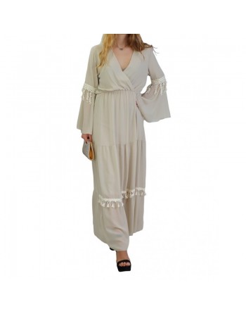 Robe longue cache-coeur pour femme - Plusieurs couleurs disponibles 