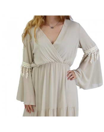 Robe longue cache-coeur pour femme - Plusieurs couleurs disponibles 