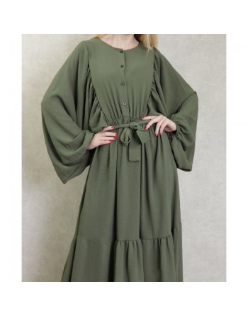 Robe tendance longue et ample pour femme - Couleur kaki 