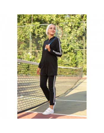 Ensemble Survêtement femme deux pièces (Vêtement de Sport) - Couleur noir 