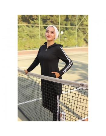 Ensemble Survêtement femme deux pièces (Vêtement de Sport) - Couleur noir 