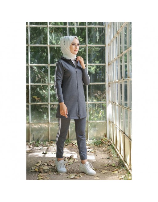 Survêtement pour femme (Tenue Sport Hijab) - Couleur anthracite Survêtement pour femme (Tenue Sport Hijab) - Couleur anthracite