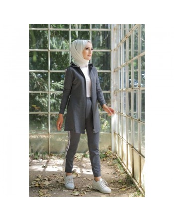 Survêtement pour femme (Tenue Sport Hijab) - Couleur anthracite 