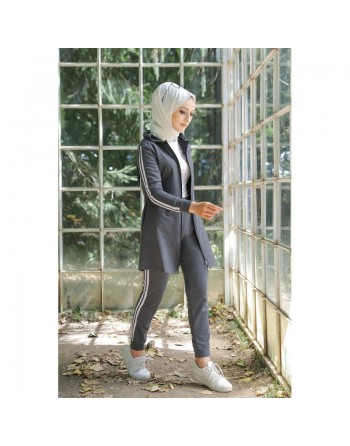 Survêtement pour femme (Tenue Sport Hijab) - Couleur anthracite 
