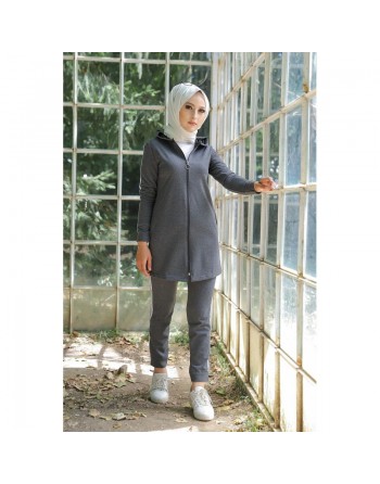 Survêtement pour femme (Tenue Sport Hijab) - Couleur anthracite 