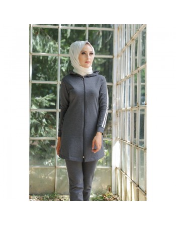 Survêtement pour femme (Tenue Sport Hijab) - Couleur anthracite 