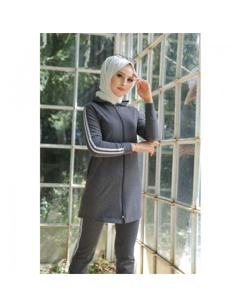 Survêtement pour femme (Tenue Sport Hijab) - Couleur anthracite 