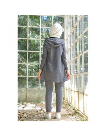 Survêtement pour femme (Tenue Sport Hijab) - Couleur anthracite 