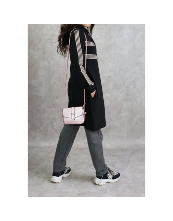 Sweat Shirt mi-long à capuche pour femme - Couleur Noir 