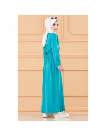 Robe décontractée imprimée (Modest Fashion) - Couleur menthe 