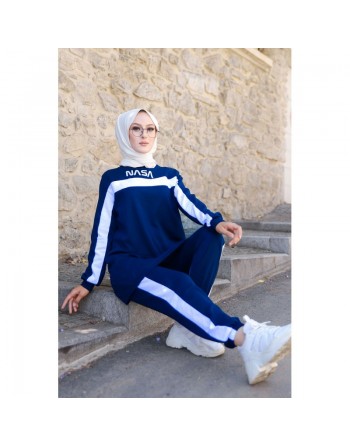 Survêtement décontracté "NASA" - Tenue de sport 2 pièces pour femme (Grandes tailles et Hidjab pas cher en ligne) -... 