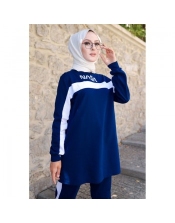 Survêtement décontracté "NASA" - Tenue de sport 2 pièces pour femme (Grandes tailles et Hidjab pas cher en ligne) -... 
