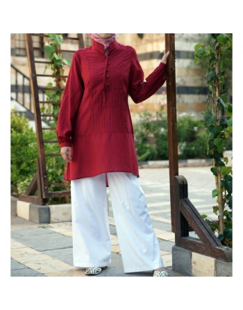 Tunique-Blouse en coton et soie - Silk and Cotton Flutter Top [wB4193] 