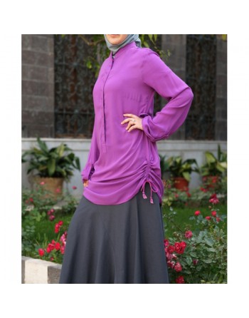 Chemisier - Drawstring Hem Blouse [wB4181] 