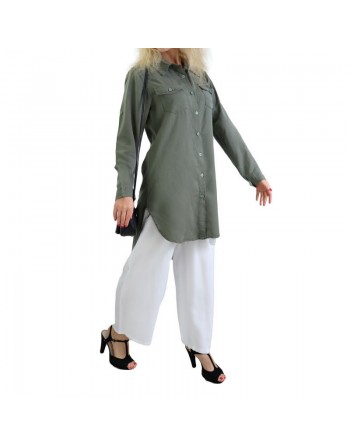 Chemise avec poches latérales pour femme (Plusieurs couleurs disponibles) 