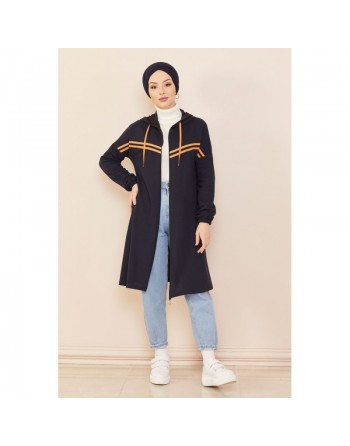 Veste Cardigan style décontracté (Vêtement moderne) - Couleur bleu nuit 