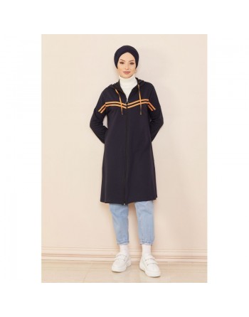 Veste Cardigan style décontracté (Vêtement moderne) - Couleur bleu nuit 