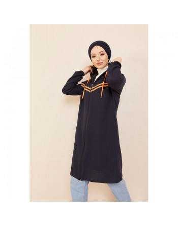 Veste Cardigan style décontracté (Vêtement moderne) - Couleur bleu nuit 