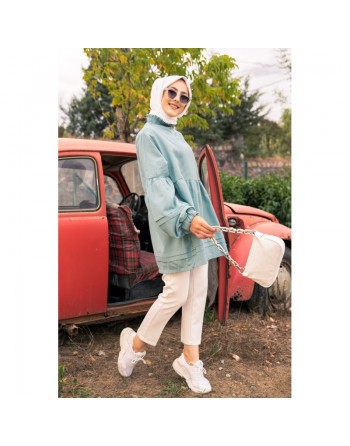 Tunique ample à manches larges pour femme - Couleur menthe 