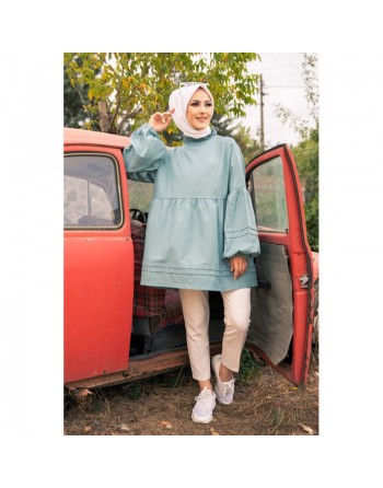 Tunique ample à manches larges pour femme - Couleur menthe 