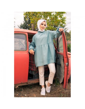Tunique ample à manches larges pour femme - Couleur menthe 