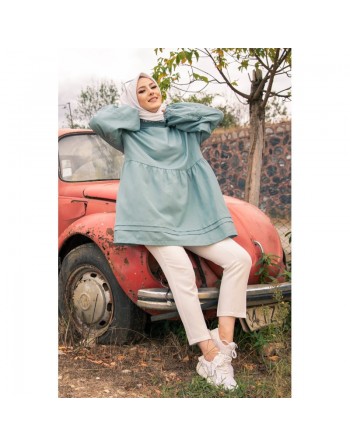 Tunique ample à manches larges pour femme - Couleur menthe 